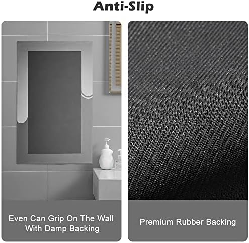 Kmson 2 Piece Bath Mat Set , Napa Skin Non Slip Ultra Soft and Super Absorbent Diatomite Bathroom Rugs, Dirt Barrier Quick Dry Floor Door Mat Kitchen Rug Grey - Image 3