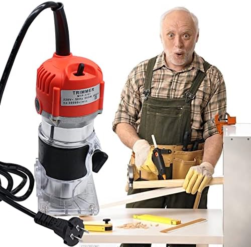 HENHAIY 800W Electric Hand Trimmer, Wood Router Tool Kit, Wood Planer Trimmer, Aluminum Joiner Laminate Palm Cutting Machine, for Woodworking Trimming Router (US plug 110V) - Image 3