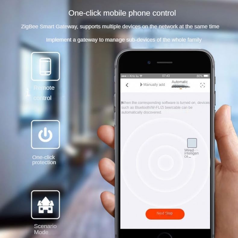 Tuya Zigbee Hub Gateway, intelligent home bridging wireless remote control, compatible with Alexa/Google Assistant. Suitable for all Tuya Zigbee intelligent products (2.4G WiFi), smart life app, white - Image 6