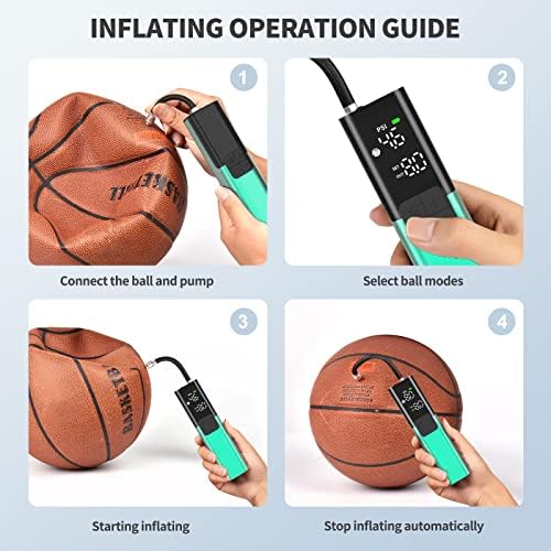 Pumteck MY01 Electric Ball Pump with Inflation & Deflation, Accurate Pressure Gauge and 4 Preset Modes, Automatic Ball Pump for Basketball, Soccer, Football and Volleyball (Max 15 PSI) - Image 4