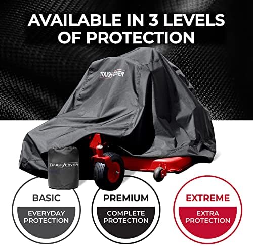 Tough Cover Premium Zero-Turn Mower Cover Heavy Duty 600D Marine Grade Fabric, Universal Fit Lawn Mower Covers, Protects Against Water, UV, Dust, Dirt, Wind for Outdoor Protection (Black) - Image 4