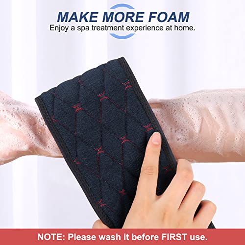 Exfoliating Back Scrubber for Use in Shower, 38 Inches Double-Sided Diamond Texture Back Scrub Washcloth with Handles, Body Exfoliator Bath Towel Washer Tool to Clean Your Skin Deeply for Men & Women - Image 7