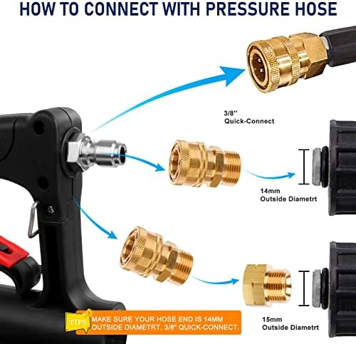 24 FT Pressure Washer Extension Wand, Extension Pole for Pressure Washer with Gutter Extension, and 5 Spray Nozzle Tips for Roof Fence Window Washing Gutter Cleaner - Image 4