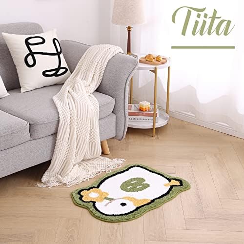 Decorative Bath Rugs Small 18x26 inch Bathroom Mats for Bath Tub Sink Water Absorbent Non Slip Microfiber Shower Rug with TPR Backing for Entrance Indoor Doormats Kitchen Carpet, Green Goose - Image 4
