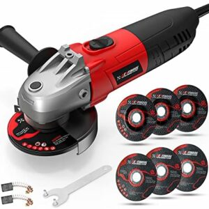 KEYFINOOL 6 Amp Grinder Power Tools, 12000RPM 4-1/2Inch Angle Grinder Tools With 3 Position Adjustable Support Handle, Fast Heat Dissipation, Include Spanner, Safety Guard for Grinding/Cutting