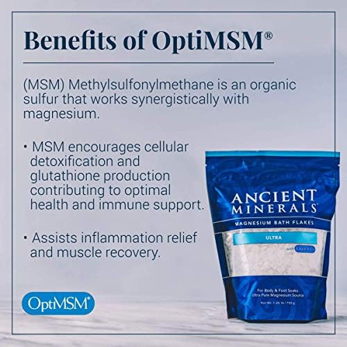 Ancient Minerals Magnesium Bath Flakes Ultra with OptiMSM - Resealable Magnesium Supplement Bag of Zechstein Chloride with Proven Better Absorption Than Epsom Bath Salt (1.65 lb) - Image 3