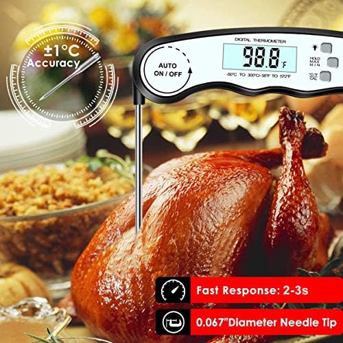 GDEALER DT6 Instant Read Meat Thermometer Waterproof Ultra Fast Digital Cooking Thermometer with Backlight & Calibration Food Thermometer for Kitchen BBQ Grill Smoker Oil Fry (Black White) - Image 3
