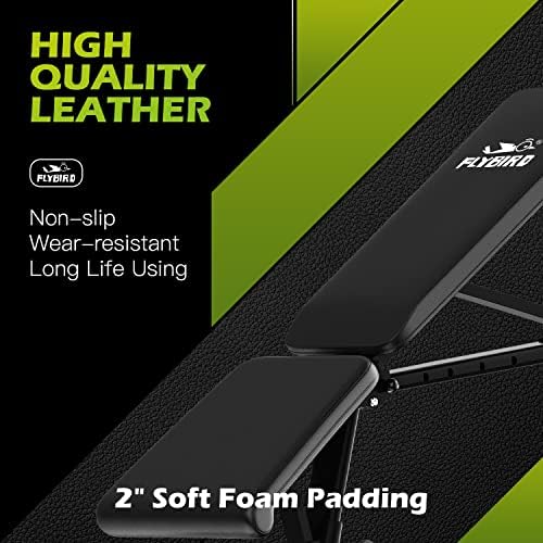 FLYBIRD Weight Bench, Adjustable Strength Training Bench for Full Body Workout with Fast Folding-New Version - Image 3