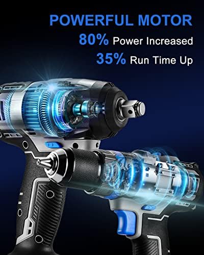 DEKOPRO Cordless Drill Combo Kit - 20V Max Brushless Impact Drill and Impact Wrench Cordless Power Tool Set with 2Pcs 2.0 Ah&4.0 Ah Lithium-Ion Batteries, Charger and Storage Bag included - Image 4