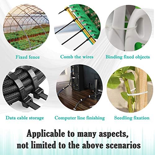 100 Pieces Cable Tie Mount Base Saddle Type Mount Wire Holder, 100 Pieces Cable Zip Ties with Self-Locking (203.2 x 3.3mm) and 100 Pieces Deep Thread Pan Head Screws (WHITE) - Image 6