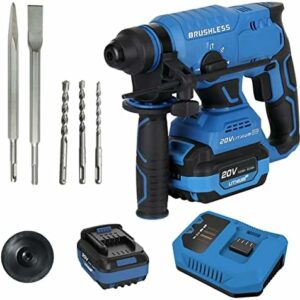 Weytoll Cordless Hammer Drill, 20V 4.0AH Lithium Heavy Duty Demolition Hammer SDS Plus Rotary Hammer, Point Chisel, Flat Chisel, Cordless Hammer Kit