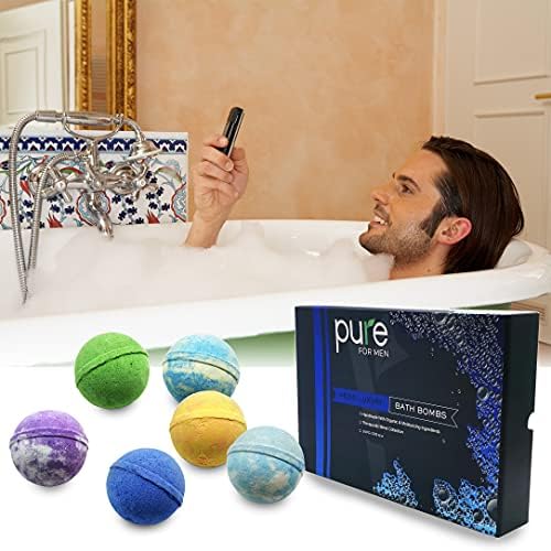 Pure Bath Bomb Gift Set for Men, Pack of 24 Organic Bath Bombs, for Bath & Spa, Great Gift Idea for Your Dad, Husband, Boyfriend, for Special Occasions, Birthdays, Holidays and More - Image 6