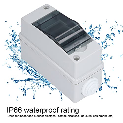 8 Way Distribution Protection Box, IP65 2 DIN Rail Waterproof Transparent Cover Distribution Junction Case for Indoor Outdoor Wall Circuit Breaker - Image 4