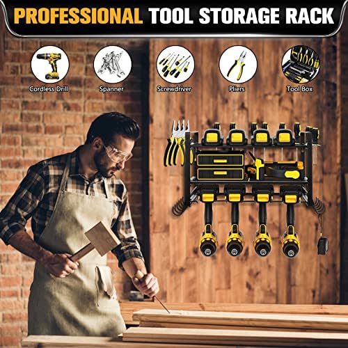 Power Tool Organizer,Garage Organizers,Drill Holder Wall Mount, Drill Storage Rack, Heavy Duty Metal Tool Shelf Utility Racks - Utility Storage Rack for Cordless Drill ,Gift for Father Men Dad - Image 5