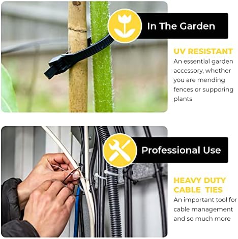 26 Inch Zip Ties Heavy Duty by Strong Ties - 50 Cable Ties Per Pack - Black Zip Ties 200lb Tensile Strength - All Weather UV Resistant, Indoor or Outdoor - Image 5