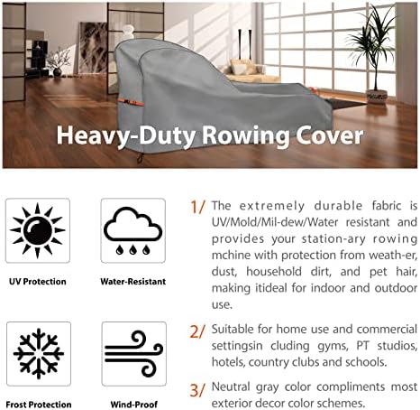 Aaaspark Rowing Machine Cover, Fitness Equipment Covers Protective Cover Dustproof Waterproof Cover Protective Cover and Resistant Durable Oxford Fabric Sports Rowing Machine Protective Cover - Image 3