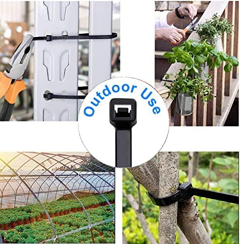600 Pcs Black Zip Ties Heavy Duty 6 8 12 Inch Width 0.18 inch 54lbs Tensile Strength - Self-Locking Industrial Multi-Purpose UV Resistant Premium Nylon Cable Wire Ties - Image 4
