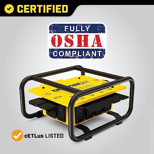 Champion Power Equipment 201174 Pro Grade OSHA Compliant Power Distribution Box, 50-Amp Twist Lock Inlet, Six 120V GFCI Duplexes, One 120/240V 30A Locking Outlet, 30A and 50A RV Adapters - Image 4