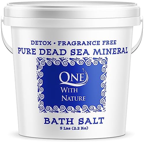 Dead Sea Mineral Bath Salt 5 Lb. Fragrance Free, 100% pure, Magnesium, Sulfur, Minerals. All Skin Types, Problem Skin. Acne Treatment, Eczema, Psoriasis, Therapeutic.