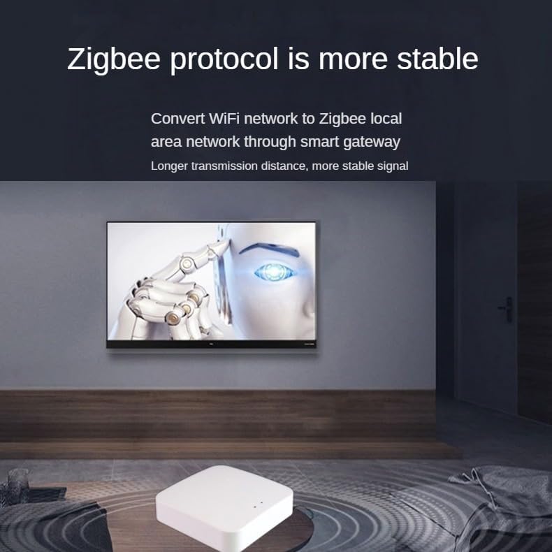 Tuya Zigbee Hub Gateway, intelligent home bridging wireless remote control, compatible with Alexa/Google Assistant. Suitable for all Tuya Zigbee intelligent products (2.4G WiFi), smart life app, white - Image 3