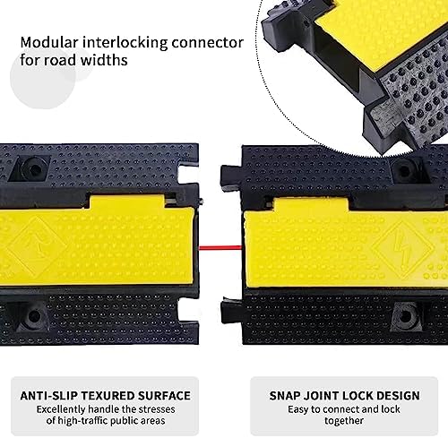 YELACK Cable Ramp Cable Protector Ramps Wire Hose Protective 1 Channel Traffic Rubber Plastic Cord Cover Speed Bump for Asphalt Concrete Gravel Driveway Outdoor, 2 Packs - Image 6