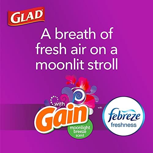 GLAD ForceFlex Tall Kitchen Drawstring Trash Bags, 13 Gallon White Trash Bag for Kitchen Trash Can, Gain Moonlight Breeze with Febreze Freshness and Leak Protection, 110 Count (Package May Vary) - Image 2