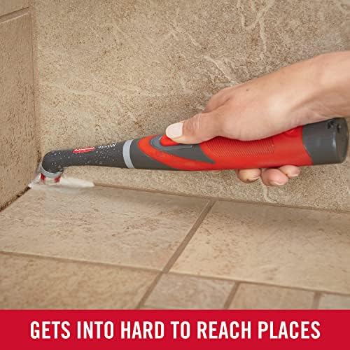 Rubbermaid Reveal Cordless Battery Power Scrubber, Gray/Red, Multi-Purpose Scrub Brush Cleaner for Grout/Tile/Bathroom/Shower/Bathtub, Water Resistant, Lightweight, Ergonomic Grip (1839685) - Image 7