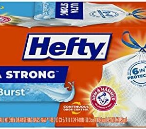 Hefty Ultra Strong Tall Kitchen Trash Bags, Clean Burst Scent, 13 Gallon, 40 Count