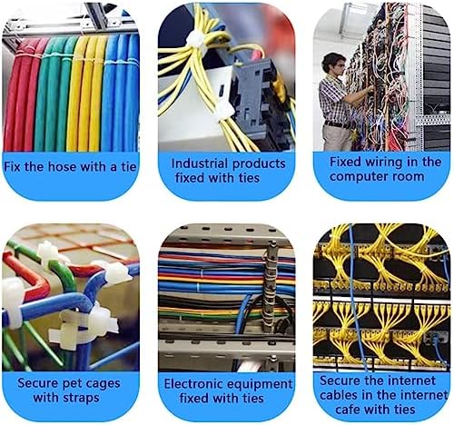 8 Inch White/Clear Zip Ties, hight Strength, UV Resistant Strong Nylon Cable Ties,Wire Ties Wraps for Craft Cable Management for Home Office Garden Fence Garage Indoor Outdoor 500 pack - Image 5