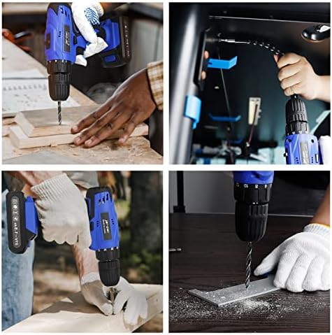 Portable Power Drill Set with 37PCS Drill Bit,21V Cordless Drill Driver Kit with Battery and Charger,Jar-owl Home Tool Set with Electric Drill for Men Women Garden Office Repair Maintain-Blue - Image 6