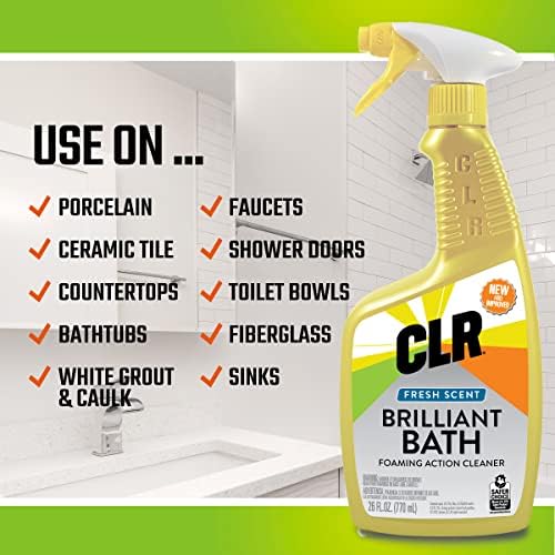 CLR Brilliant Bath Foaming Bathroom Cleaner Spray - For Use On Toilet, Bath, Shower, Sink, Glass, Stainless Steel - Fresh Scent, 26 Ounce Bottle (Pack Of 2) - Image 3