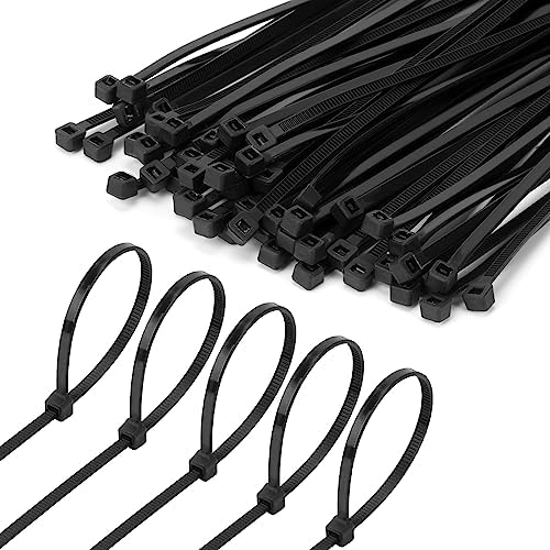 Armpow 1000 PCS 8 inch Black Cable Zip Ties, 40lb Strength Heavy duty, Premium Self-Locking UV Resistant Nylon Zip Ties for Indoor and Outdoor Use
