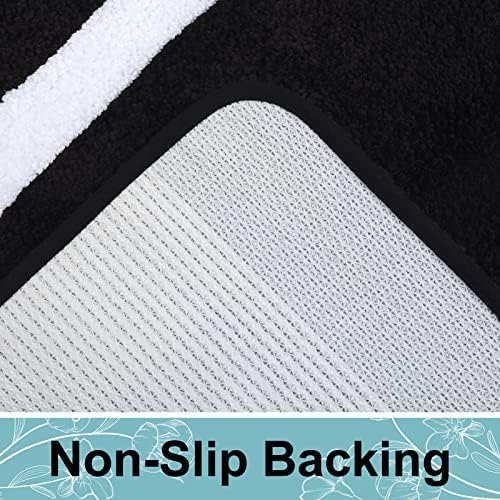 Kitinjoy Luxury Bathroom Rug Mat, Super Soft Water Absorbent Microfiber Bath Rug, Non Slip Plush Shaggy Bath Carpet, Machine Wash Dry, Bath Mats for Bathroom Floor, Tub and Shower, 17 x 47, Black - Image 4