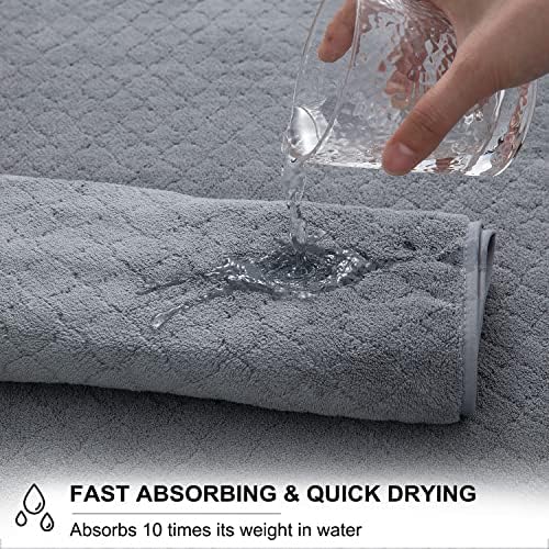 8-Piece Gray Bath Towels Set,2 Oversized Large Bath Towels Sheet,2 Hand Towels and 4 Washcloths - 600 GSM Soft Luxury Towel Set,Highly Absorbent Quick Dry Towel Collection for Bathroom,Hotel and Spa - Image 2