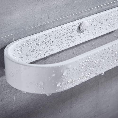 Adhesive Hand Towel Holder for Bathroom Wall 15.7 Inch, White Stick On Bathroom Towel Bar Countertop Kitchen Bath Towel Rack with 4 Clear Dould Sided Tape Pads, No Drilling-Adhesive/Screw-in, Veefos - Image 7