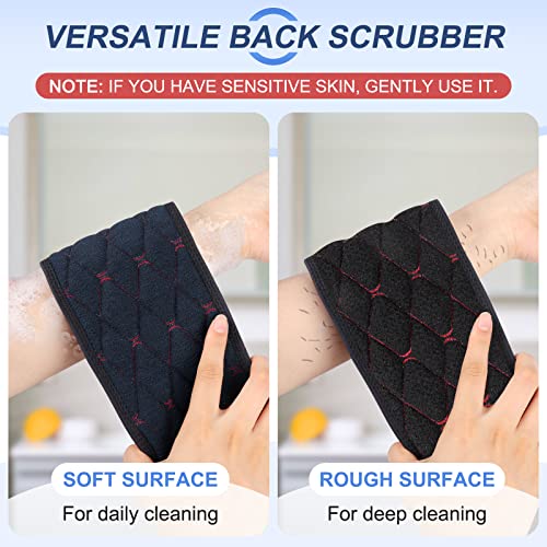 Exfoliating Back Scrubber for Use in Shower, 38 Inches Double-Sided Diamond Texture Back Scrub Washcloth with Handles, Body Exfoliator Bath Towel Washer Tool to Clean Your Skin Deeply for Men & Women - Image 5