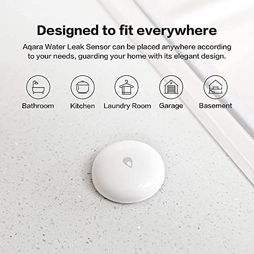 Aqara Water Leak Sensor, Requires AQARA HUB, Wireless Water Leak Detector, Wireless Mini Flood Detector for Alarm System and Smart Home Automation, for Kitchen Bathroom Basement, Works with IFTTT - Image 3