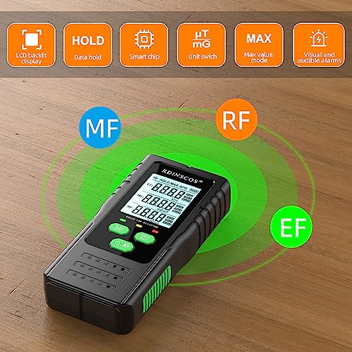EMF Meter, Rechargeable Digital Electromagnetic Field Radiation Detector Hand-held Digital LCD EMF Detector, Great Tester for Home EMF Inspections, Office, Outdoor and (RD630) - Image 2