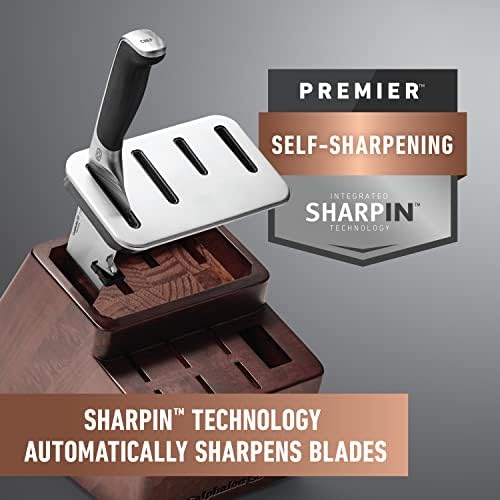 Calphalon Premier SharpIN Knife Set with Sharpening Knife Block, 12-Piece Carbon Steel Kitchen Knife Set - Image 3
