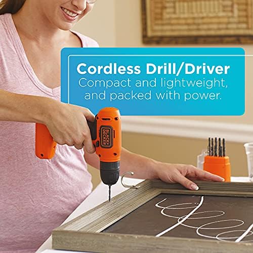 BLACK+DECKER 8V Drill & Home Tool Kit, 57 Piece (BDCD8PK) - Image 3