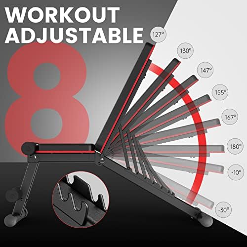 PASYOU Adjustable Weight Bench Full Body Workout Multi-Purpose Foldable Incline Decline Exercise Workout Bench for Home Gym - Image 4