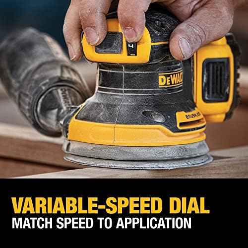 DEWALT 20V MAX Sander, Cordless, 5-Inch, 2.Ah, 8,000-12,000 OPM, Variable Speed Dial, Storage Bag, Battery and Charger Included (DCW210D1), Multi - Image 7
