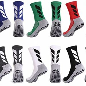 MENDENG Mens Grip Socks Soccer Non Slip Socks for Men Anti Slip Hospital Socks Grippers Non Skid Training Athletic Socks