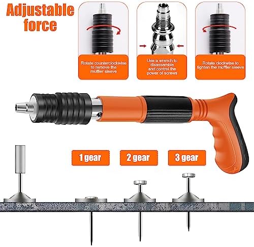 Txkrhwa Manual Mini Steel Nailer Tool, Mini Nailer Tool, Manual Wall Nail Fastening Tool, Low Noise Air Nailer Machine Adjustable Cement Wall Nailer Hand Tool Reusable for Woodworking Decoration - Image 5