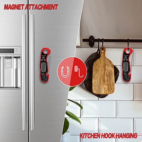 Meat Thermometer Digital for Grilling and Cooking - ANDAXIN Waterproof Ultra-Fast Instant Read Food thermometers with Backlight & Calibration for Kitchen, Deep Fry, BBQ, Grill(Red/Black) - Image 6