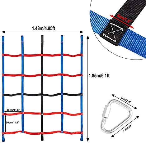 MONT PLEASANT Climbing Cargo Net for Kids Ninja Net Climbing Swingset Polyester Rope Ladder for Jungle Gyms Playground Ribbon Net Obstacle Course Training Climbing Net for Outdoor Treehouse - Image 2