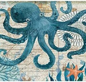 Octopus Map Bathroom Rug Mat Non-Slip Comfortable Bath Rug Carpet for Kitchen, Shower, Bath Room, Living Room One Size