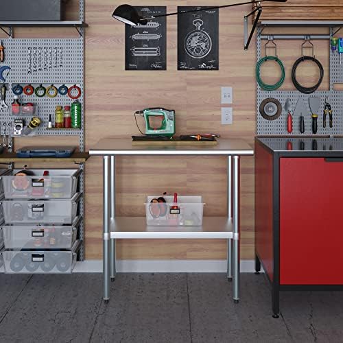 AmGood 18" X 36" Stainless Steel Work Table | Metal Kitchen Food Prep Table | NSF - Image 7