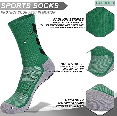 MENDENG Mens Grip Socks Soccer Non Slip Socks for Men Anti Slip Hospital Socks Grippers Non Skid Training Athletic Socks - Image 3