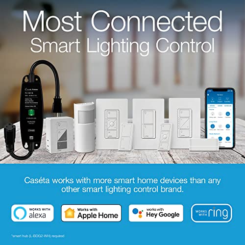 Lutron Caseta Smart Lighting Dimmer Switch for Wall and Ceiling Lights | PD-6WCL-WH | White - Image 3